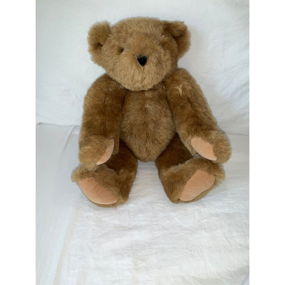 Authentic Vermont Teddy Bear Brown Jointed Perfect Condition
